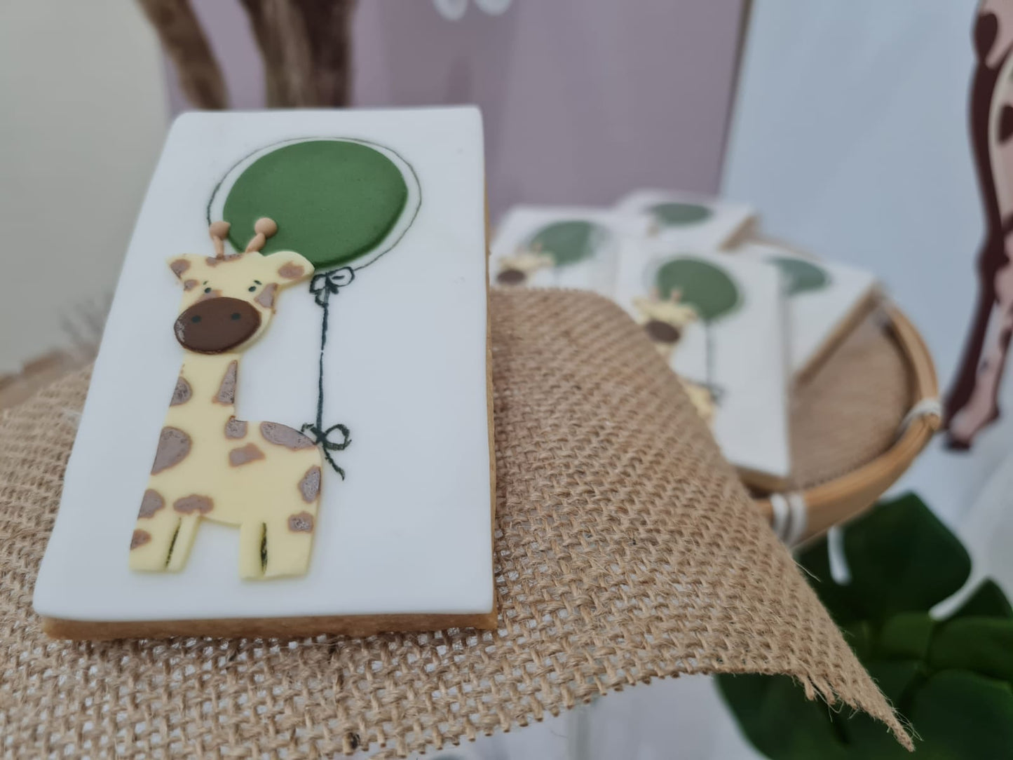 Giraffe Theme Newborn Chocolate setup- cookies