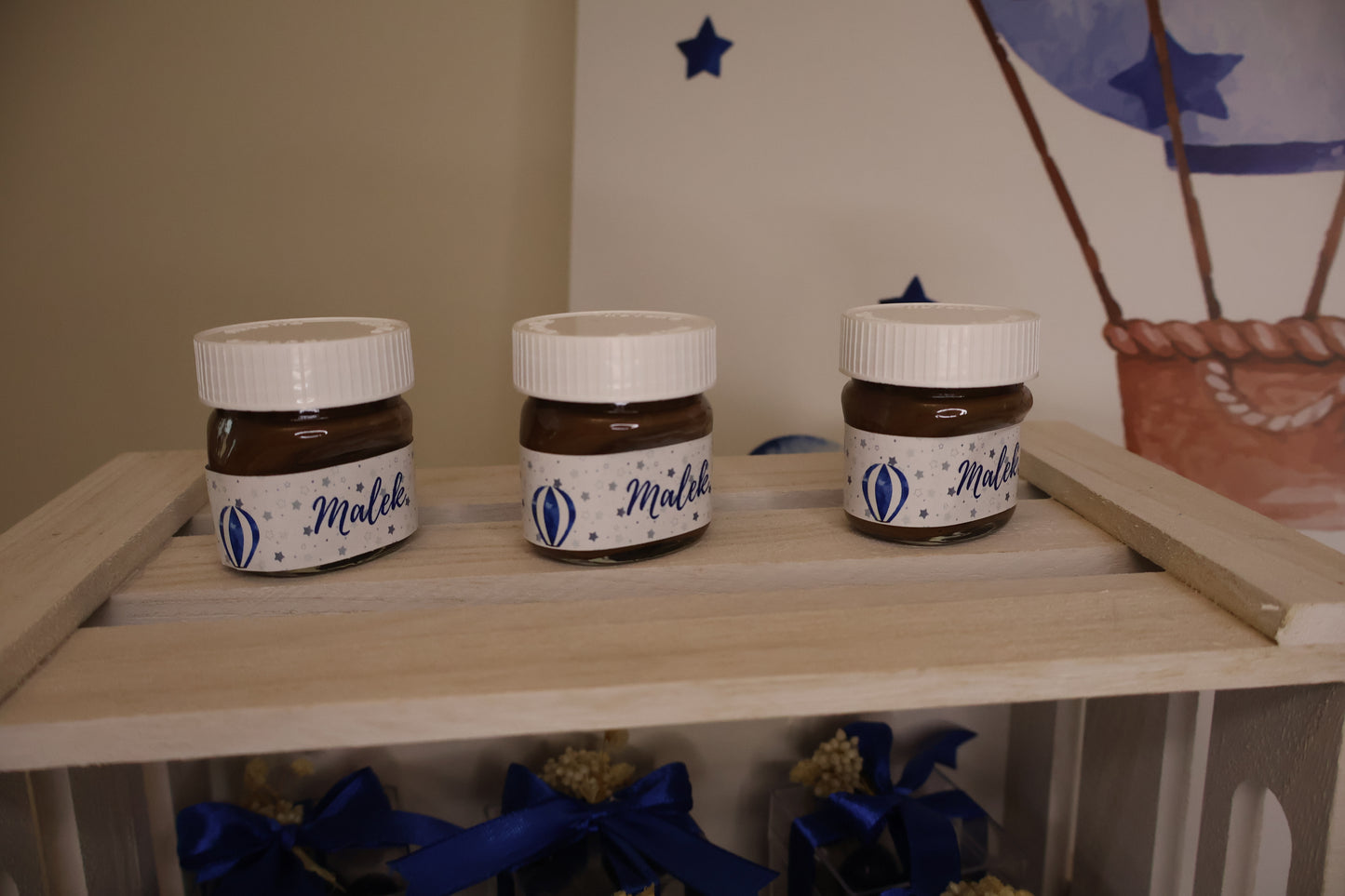 Hot Air Balloon Newborn Chocolate Setup- Nutella jars