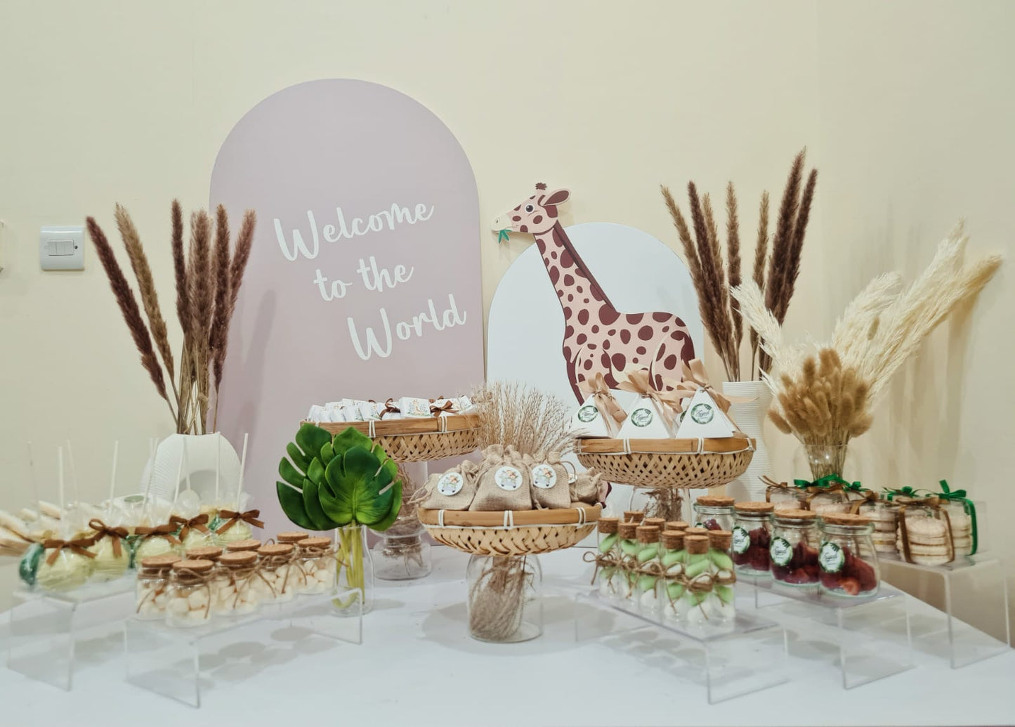 Giraffe Jungle Newborn Boy Setup